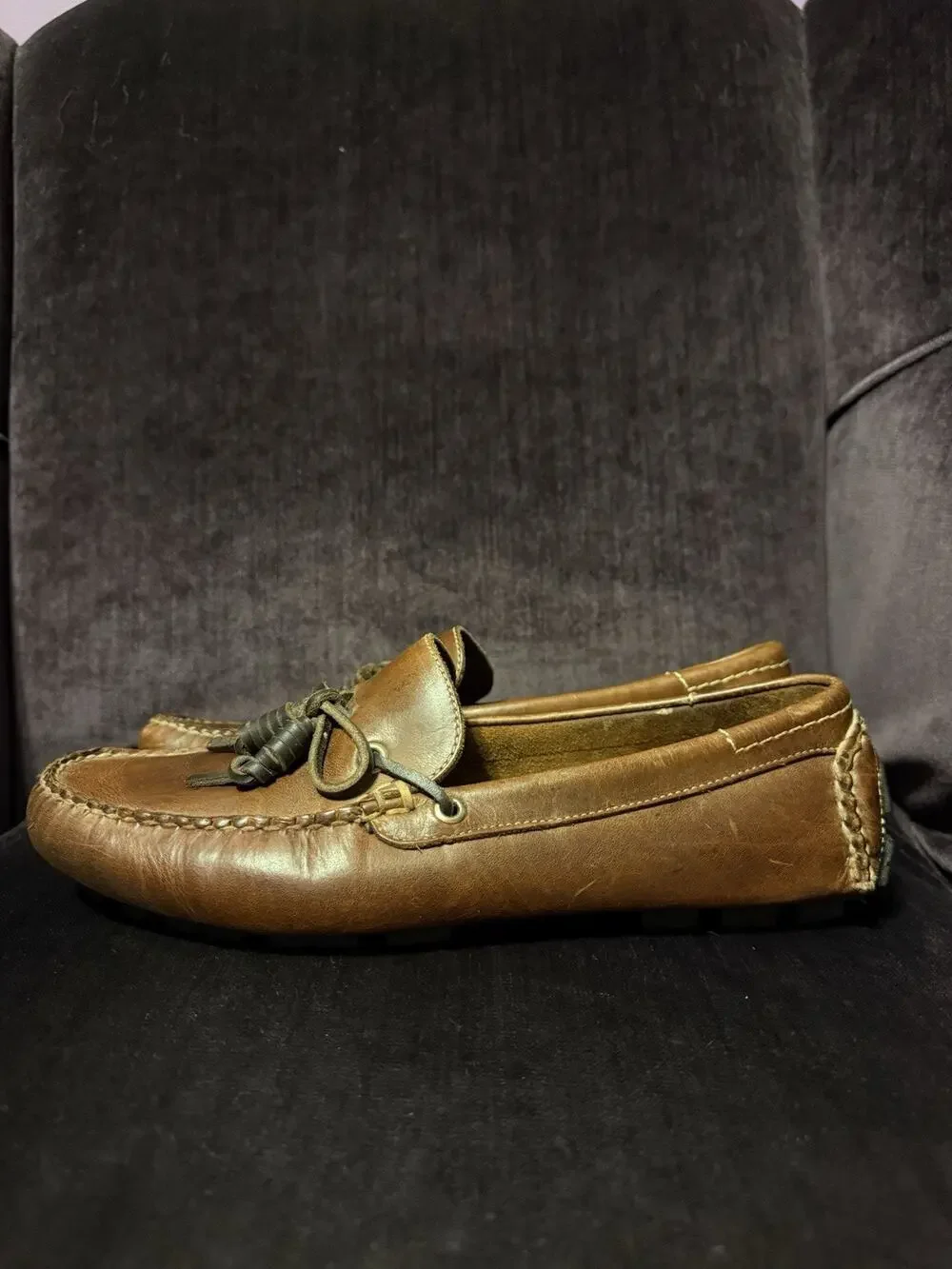 Bass Blakeman Men’s Brown Leather Loafers Size 9M Vibram Sole Made In Brazil
